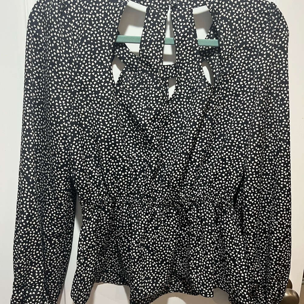 Candie's Black and White Patterned Blouse